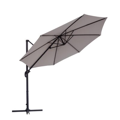 Living Accents Offset 10 ft. Tiltable Beige Patio Umbrella