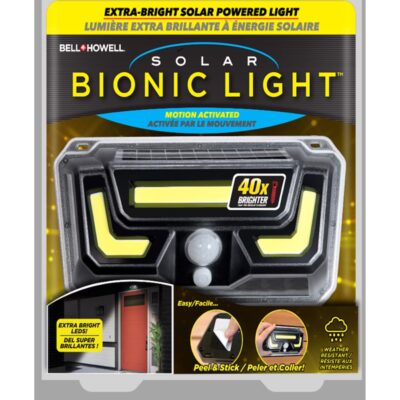Bell & Howell Bionic Light Motion-Sensing Solar Powered LED Gray Security Light