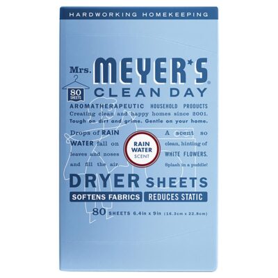 Mrs. Meyer’s Clean Day Rain Water Scent Dryer Sheets Sheets 80 pk